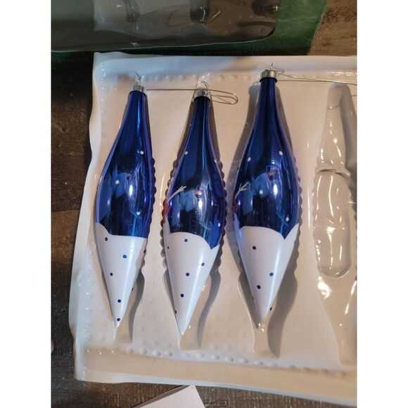 Christmas trimmeries Bradford Snowman blue long sickle ornament Xmas Decor set - Picture 5 of 6